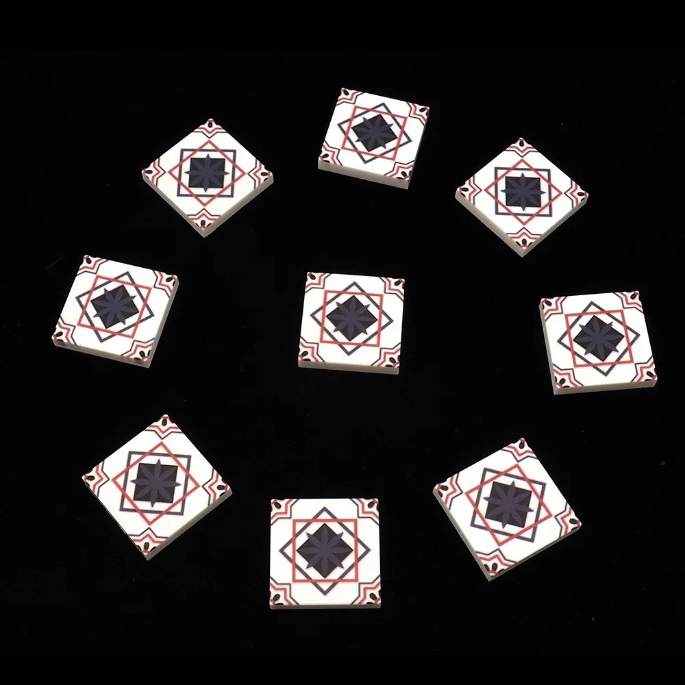 MOC 10 Uds 3068 2x2 azulejos suelo tablero impreso ladrillos reemplazables bloques de construcción con estampado juguete adultos niños regalos de vacaciones