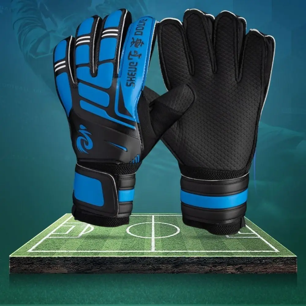 1 Pair of Breathable Goalkeeper Gloves Thick Latex Anti-slip Football Gloves Comfort Wear-resistant Goalkeeper Training Gloves