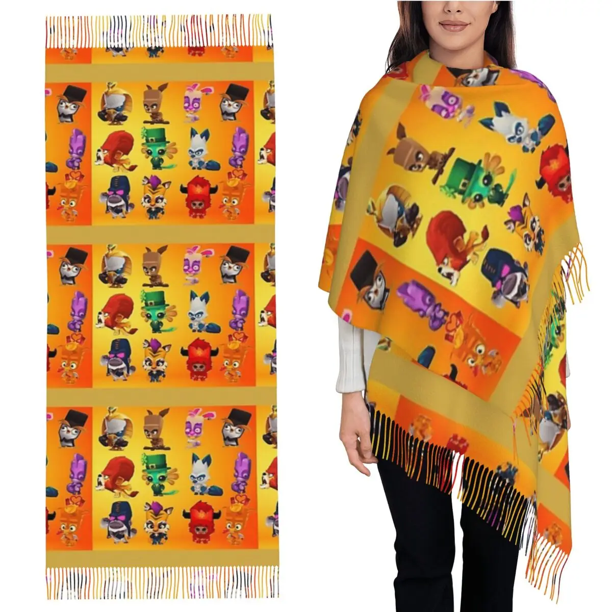 

Zooba Battle Arena Scarf Tassel Scarves for Women Soft Warm Shawls and Wraps Large Fall Winter Shawl Wrap