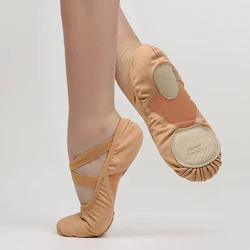 Breathable Ballet for Girls Dance Shoe Kids Flats Double Lace Stretch Fabric Middle Mesh Women Ballerina Elastic Shoes