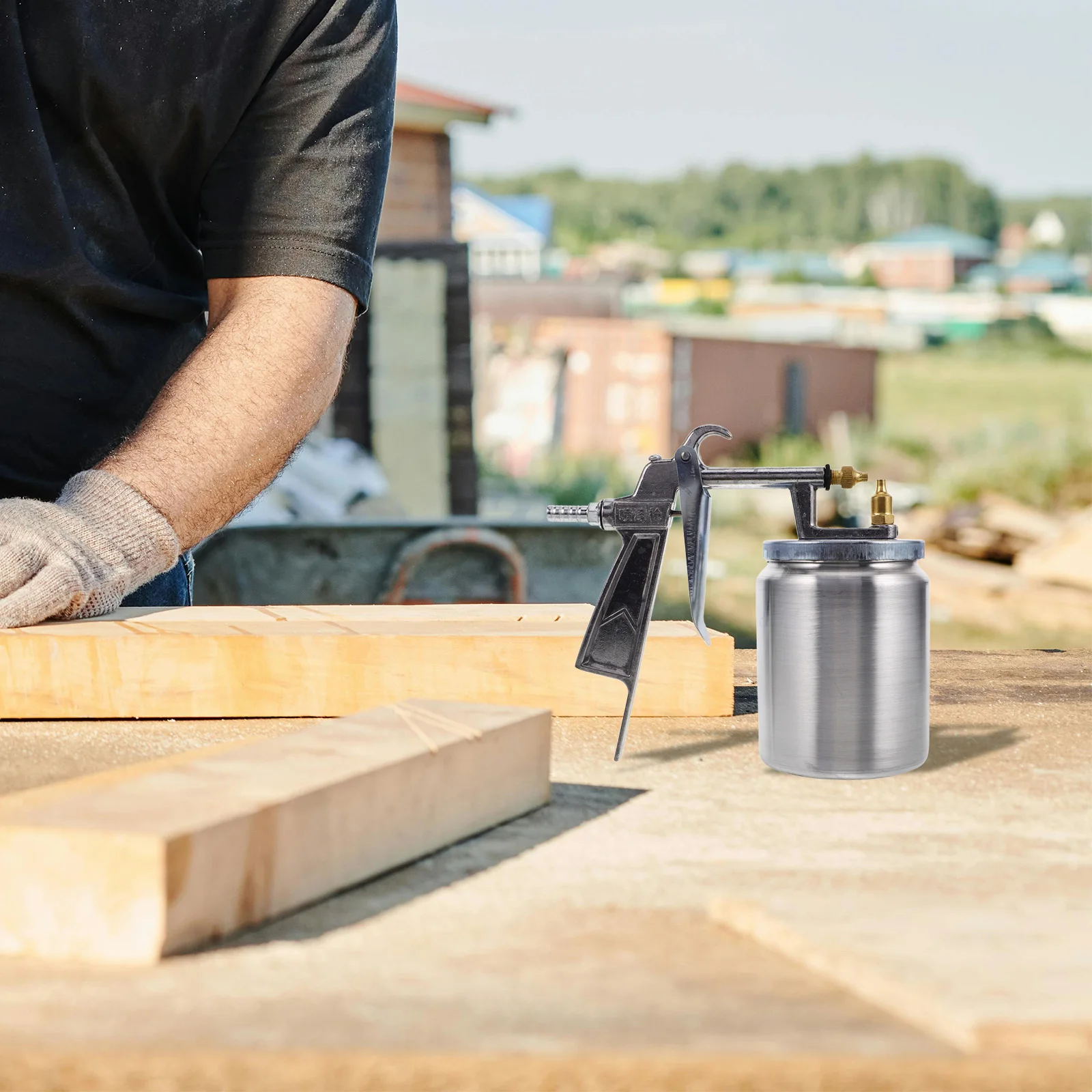 

Air Compressor Paint Sprayer High Efficiency Adjustable Lightweight Durable For Furniture Automotive Walls Decks Garden Portable