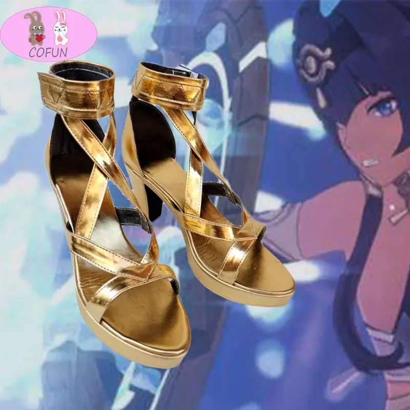 COFUN Genshin Impact Candace Cosplay Schoenen Laarzen Spel Halloween Spel Genshin Hoge Hak Schoenen Vrouwen Mannen