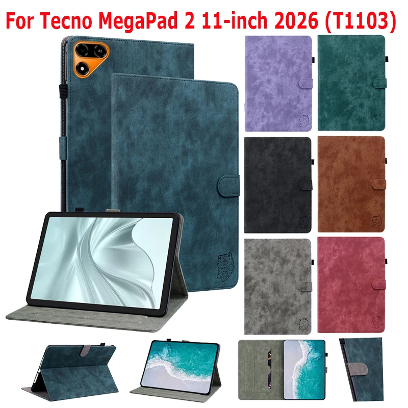 Shockproof Soft TPU Tablet Case Cover for Tecno MegaPad 2 T1103 11 inch 2026 Stand Casing
