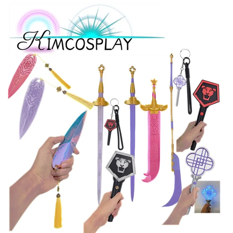 Охотники Зои, косплей, розовый дротик Мира Руми, длинный меч, реквизит, маскировка для взрослых, демоны, 2025 год, нарядный костюм на Хэллоуин, аксессуары