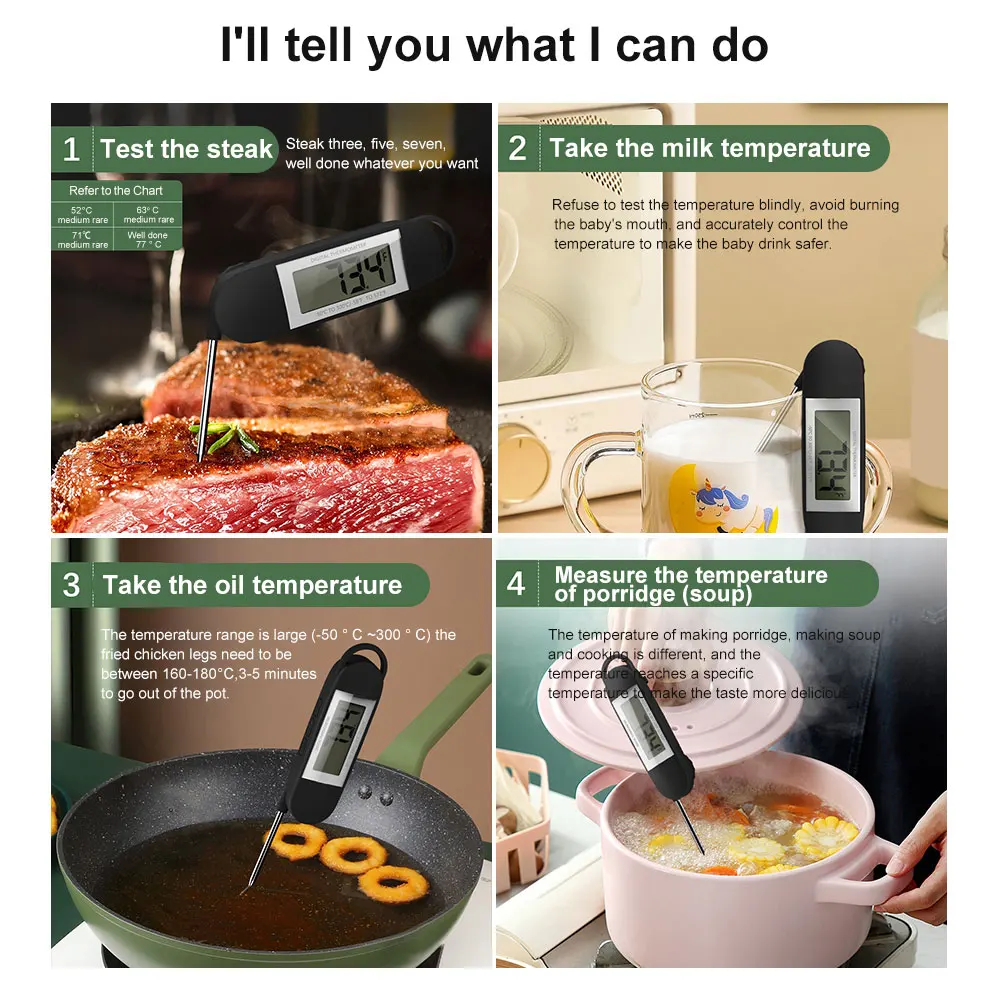 Digital Meat Thermometer Instant Read Food Thermometer for Cooking Kitchen Thermometer Probe with Backlit for Turkey Candy