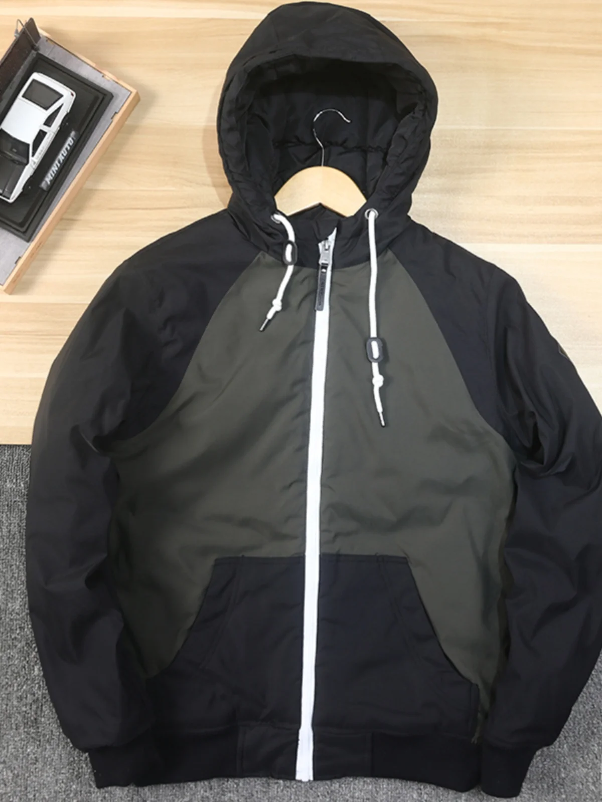 

Мужская зимняя хлопковая рабочая одежда Thiened Jaet, пальто, теплая повседневная модная куртка с капюшоном, стандартная длина, уличная одежда