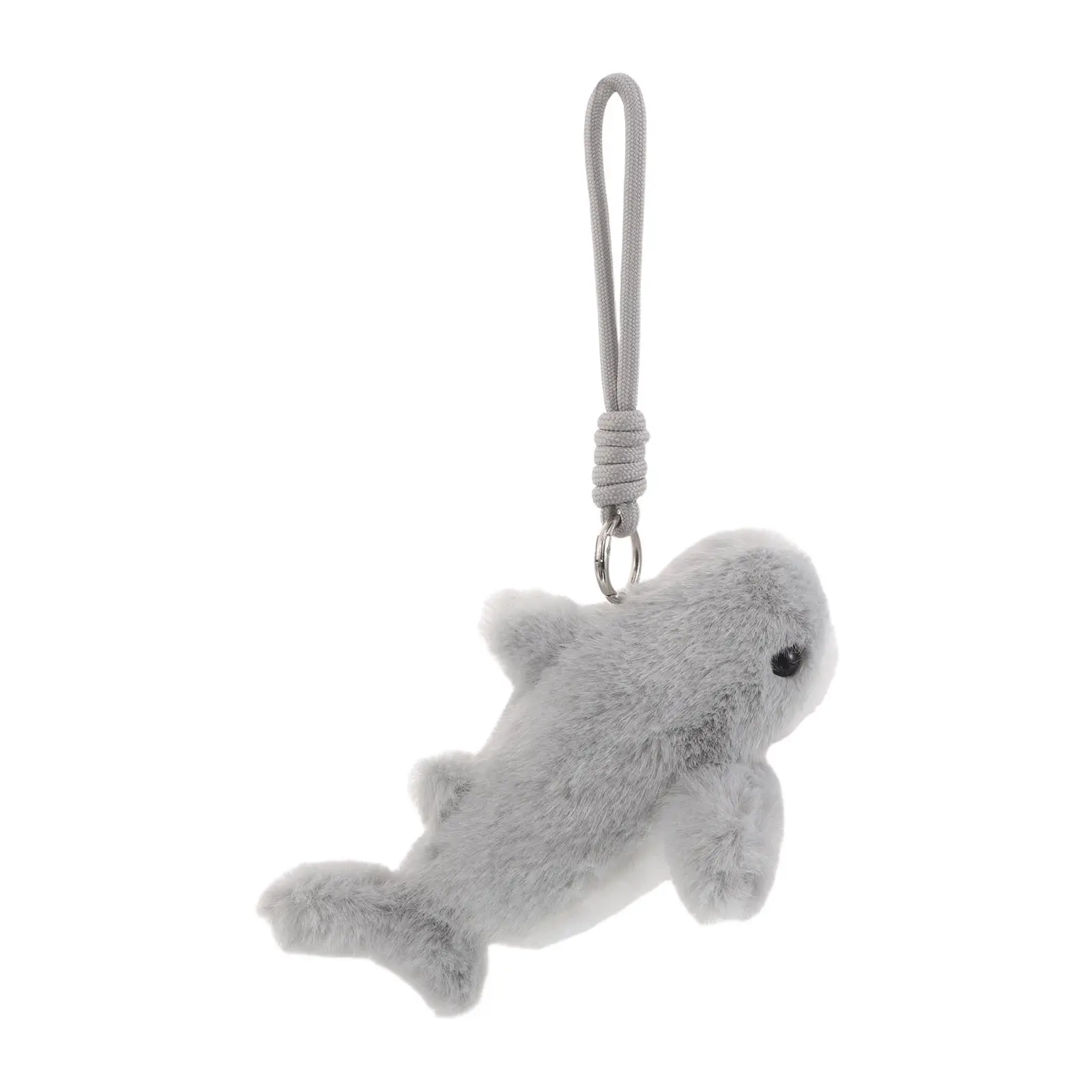 

Мягкий светло-серый плюшевый брелок-подвеска в виде кита для сумки, рюкзака, кошелька, украшение для ключей