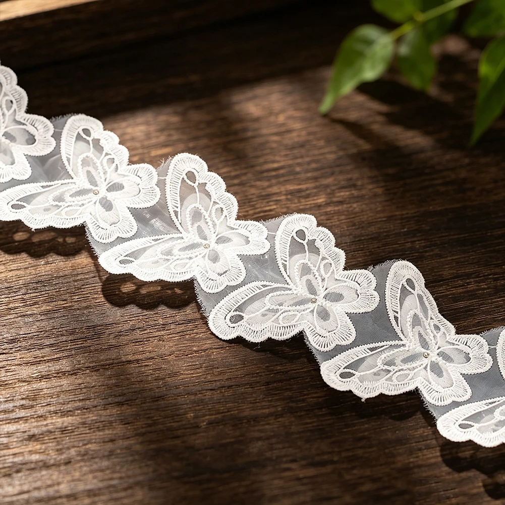 1 Jarda de Renda Borboleta 3D  - Lace Ribbon Trim avaliação e preço
