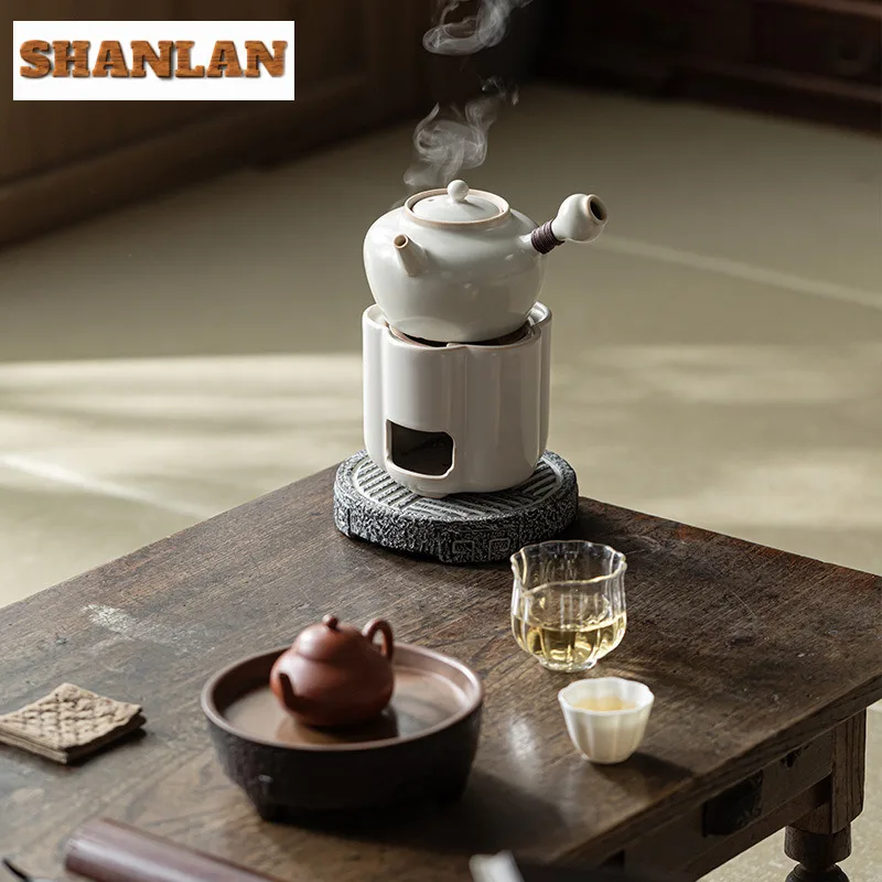 Soda Glazed Tea Warmer Holder Candle Heater Stove Kettle Stand Baked Milk Jar Carbon Furnace Teaset Accessories Ornaments Craft