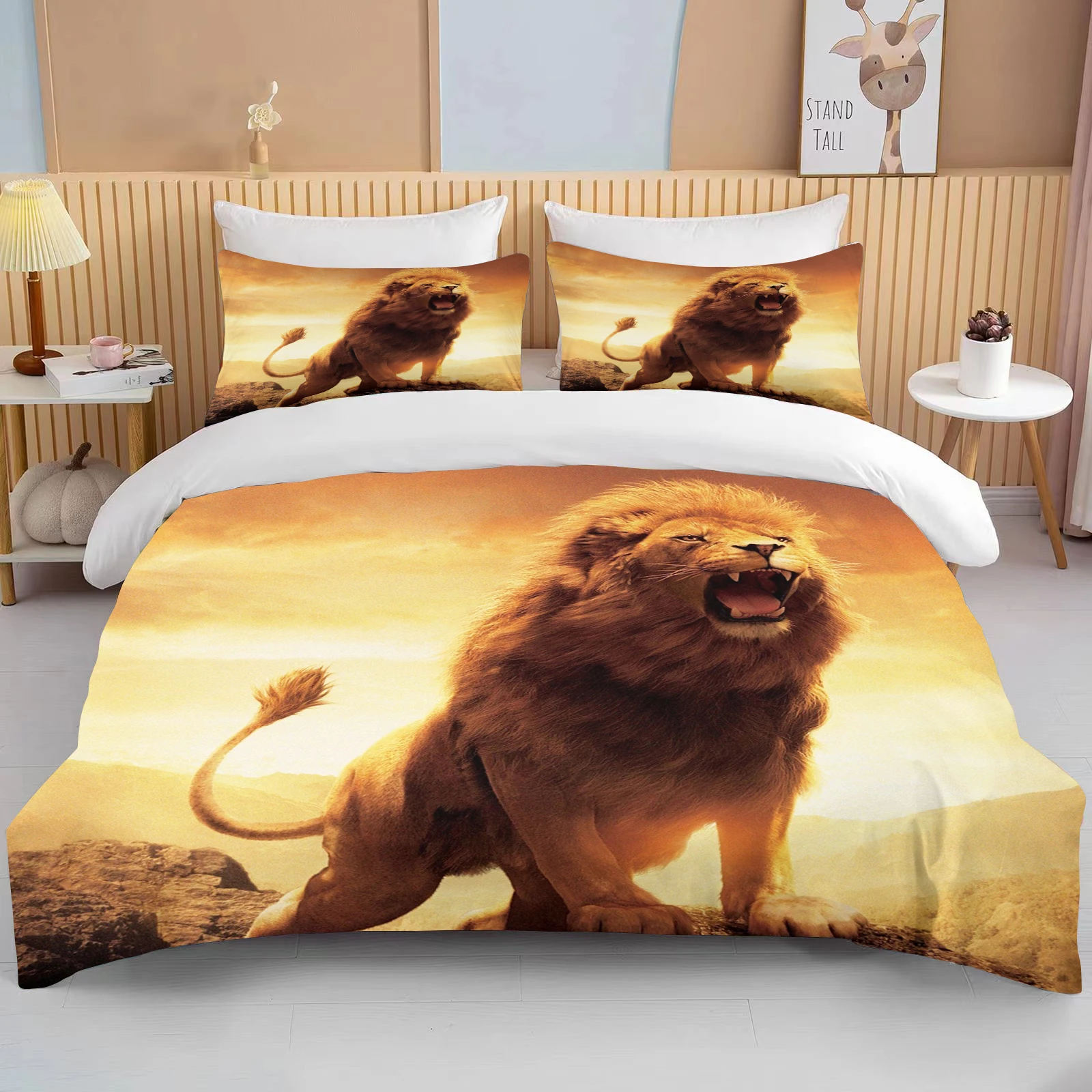 Three Peacocks Standing On A Branch Bedding Set 3pcs Duvet Cover Pillowcase Kids Adult Quilt Cover Double Bed Set Home Textile