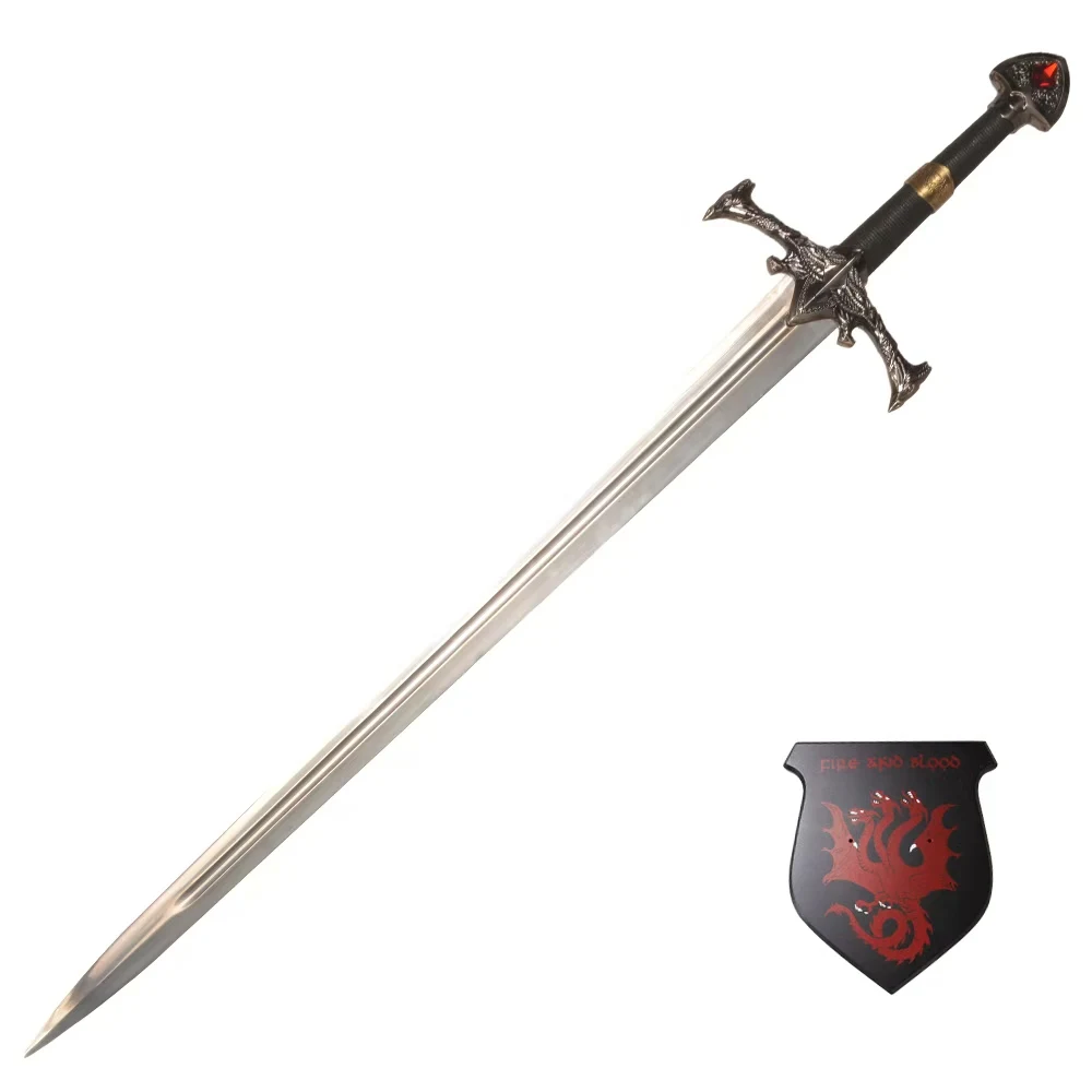 

Popular 106cm Targaryen Aegon The Conqueror Game Thrones Sword Blackfyre weapon props For Collection Cosplay Gift 1.45kg