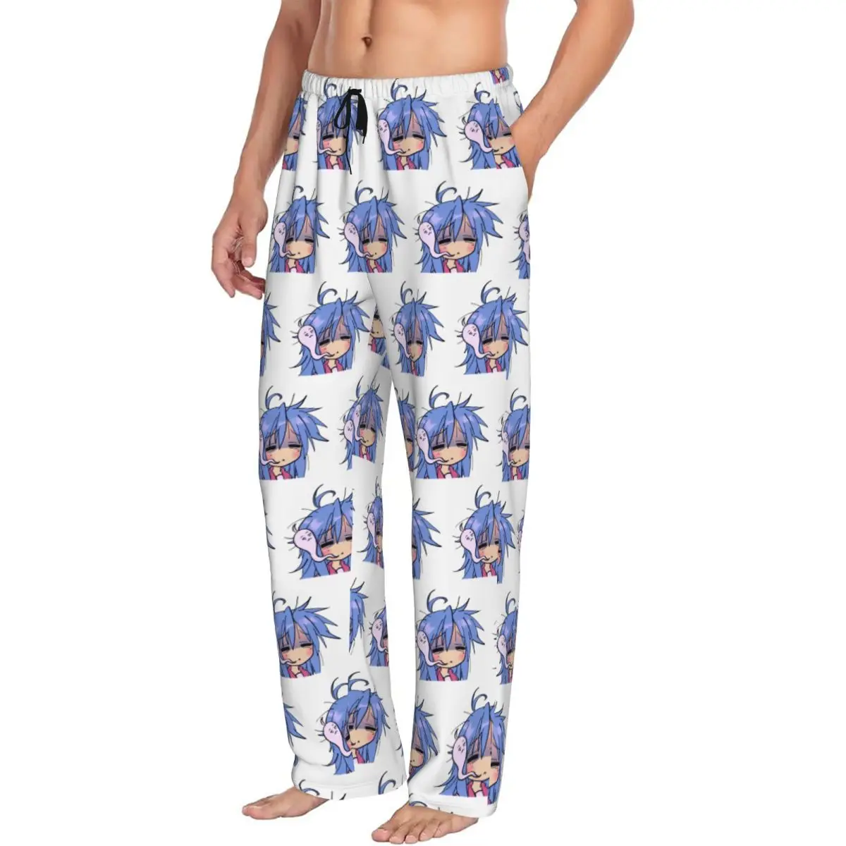 

Мужские пижамные штаны Dead Tired Izumi Konata Lucky Star, одежда для сна с карманами для отдыха на заказ