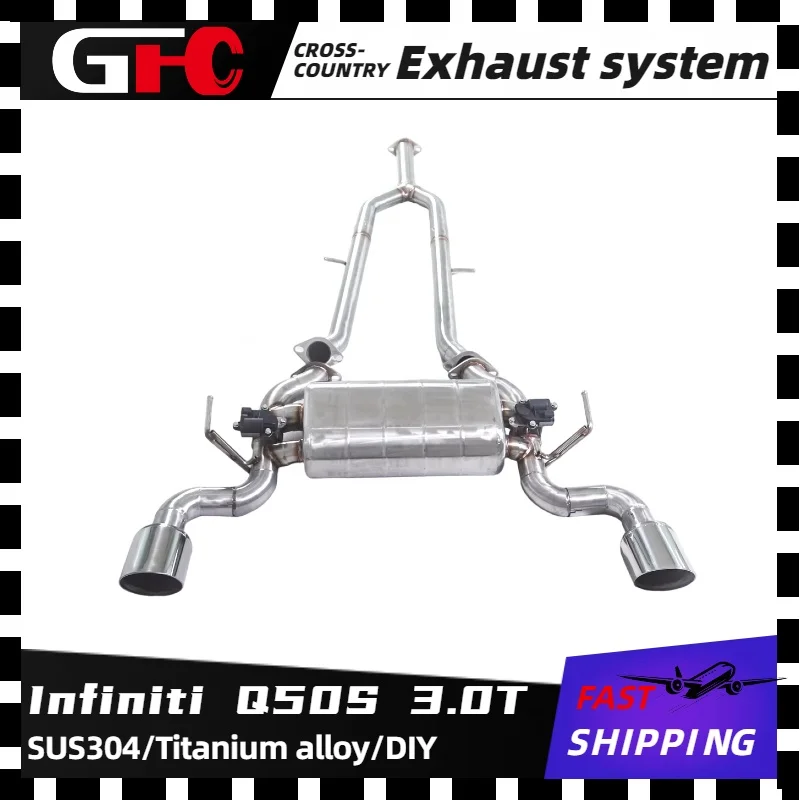 

GFC catback exhaust system with a valve muffler For 2014-2024 Infiniti Q50S 3.0T stainless steel high-performance