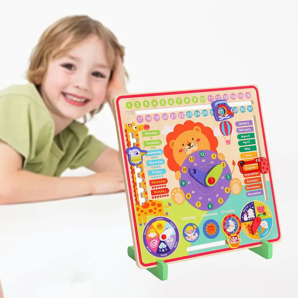 

Kids Wooden Calendar Circle Children, Toddler, Nursery, Early Learning, Kindergarten, Classroom Learning Materials