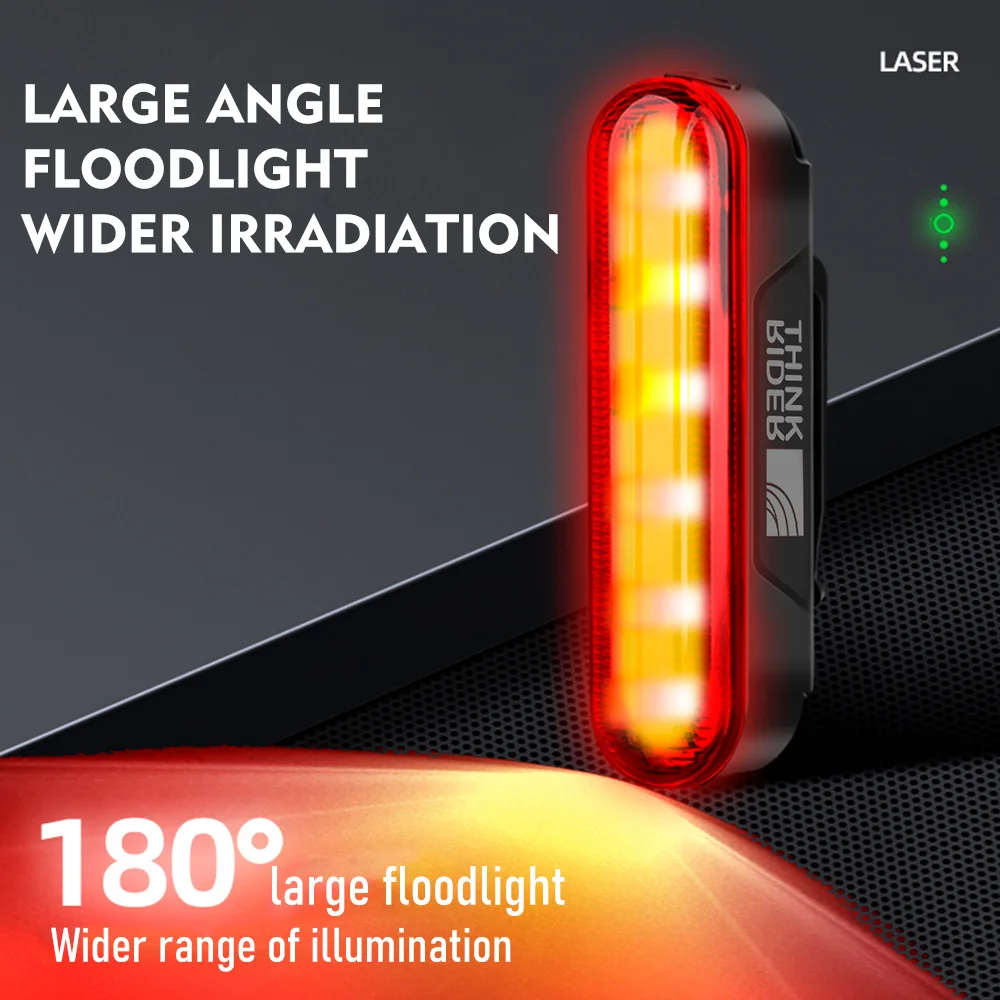 ThinkRider Cycling Laser Tail Light Smart Bicycle Rear Light LED Riding Taillight 5 Mode Double Bracket With Auto Brake Sensor