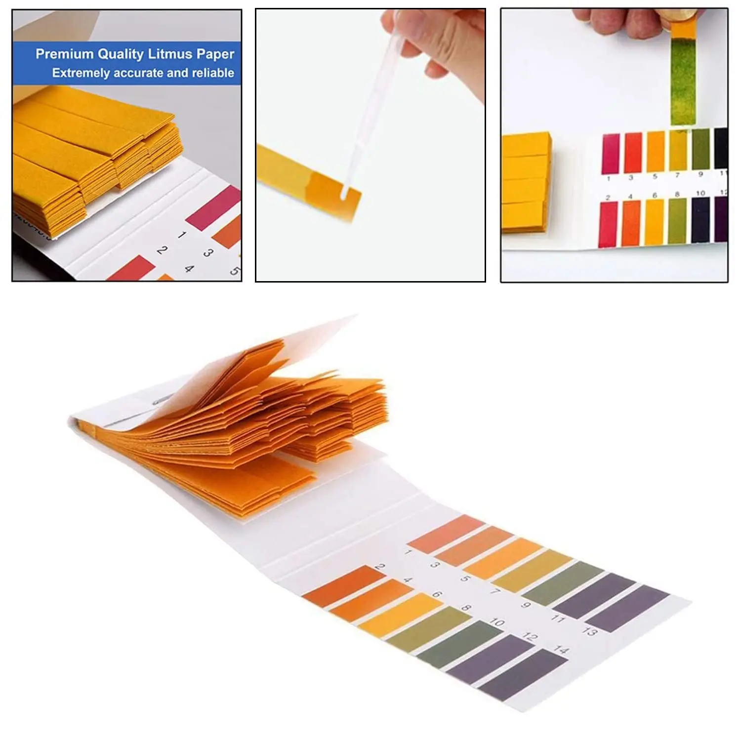 pH Test Strips 1600 Strips Full Range 1-14 Universal Test Paper Litmus pH Soap Making Testing for Water Wine Saliva Urine Soil