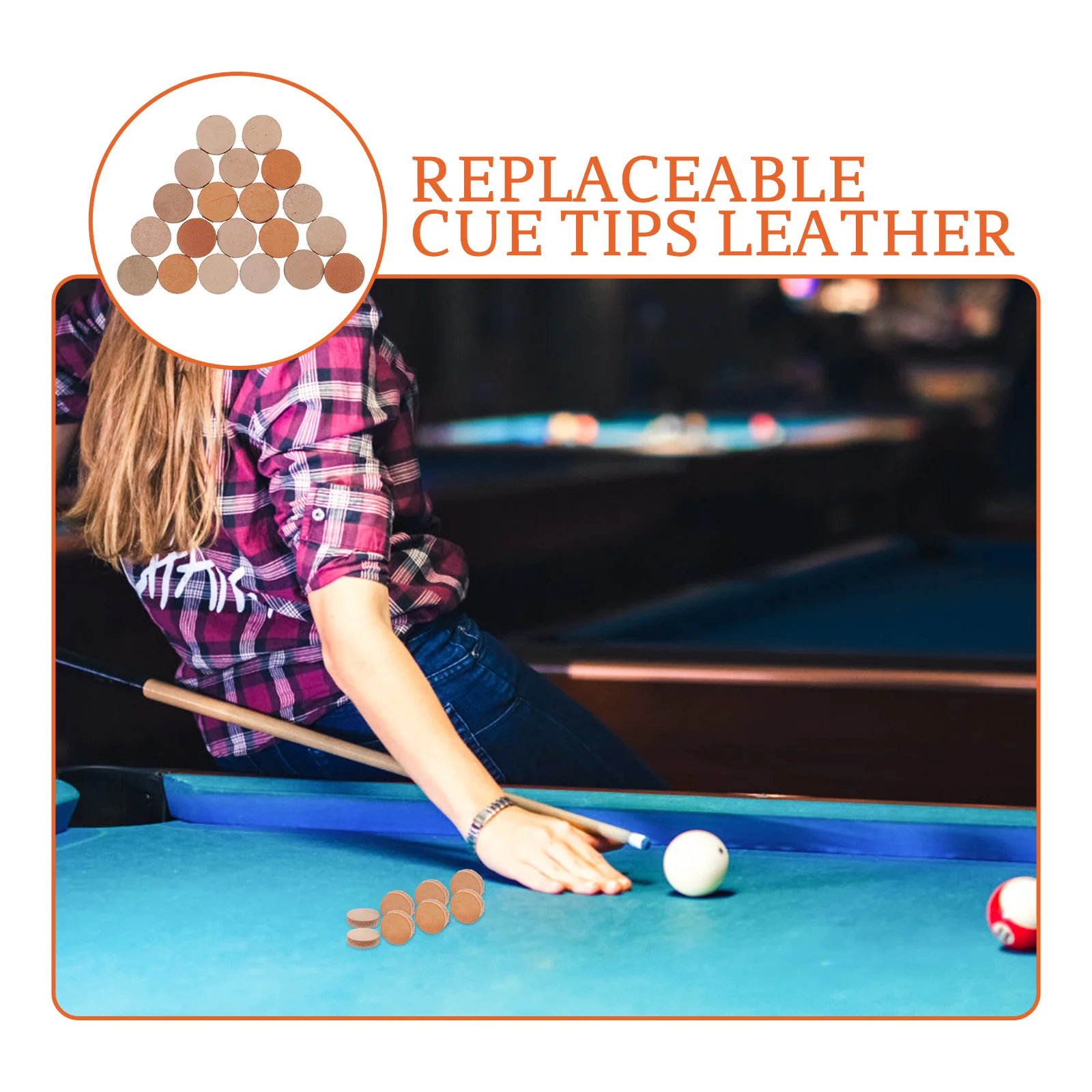 

20 шт. насадки для бильярдных клюшек для кия, предварительно формированные сменные бильярдные клюшки, коричневый бильярд