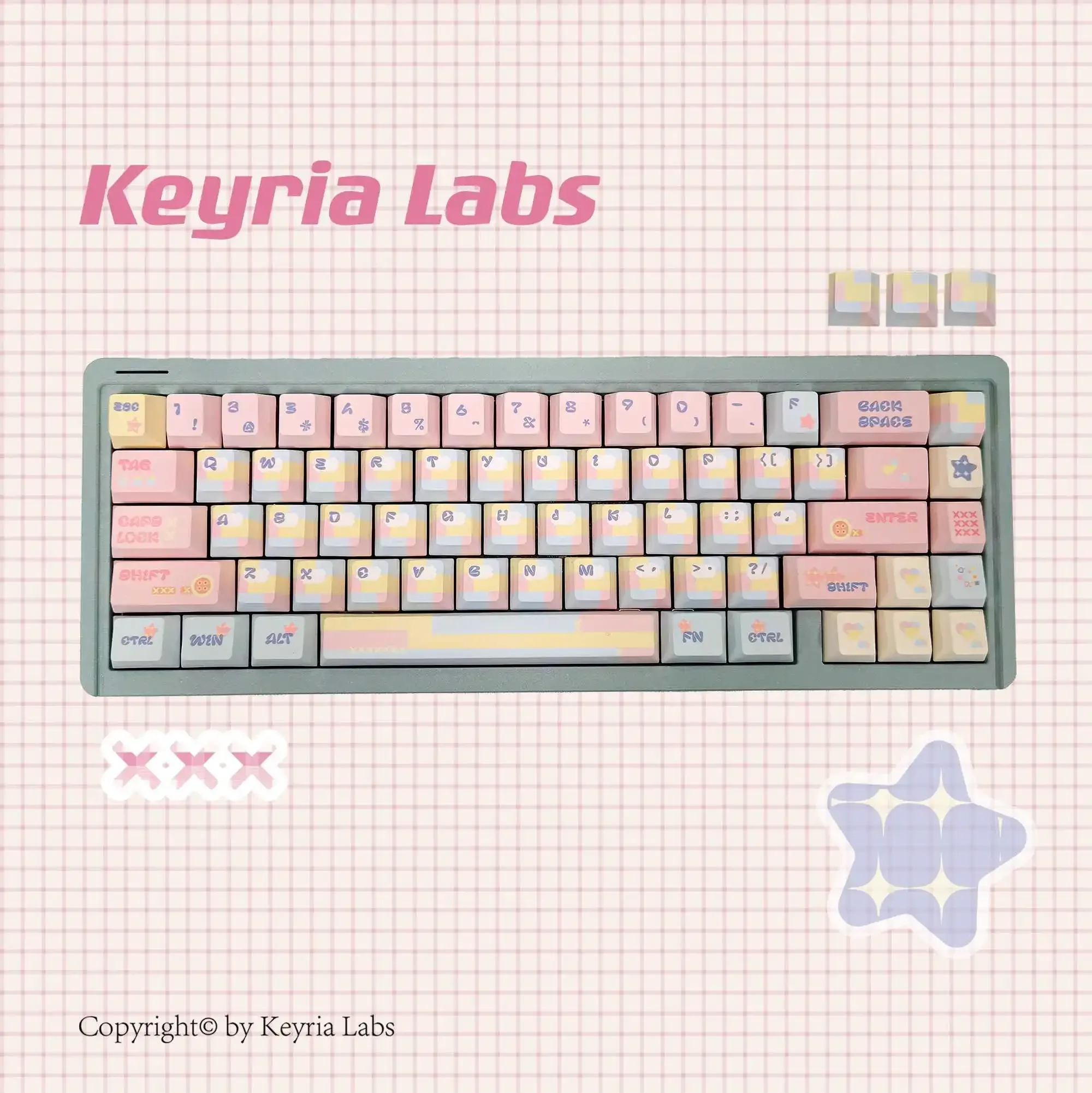 Patchwork toffee PBT customized keycap, five-sided sublimation