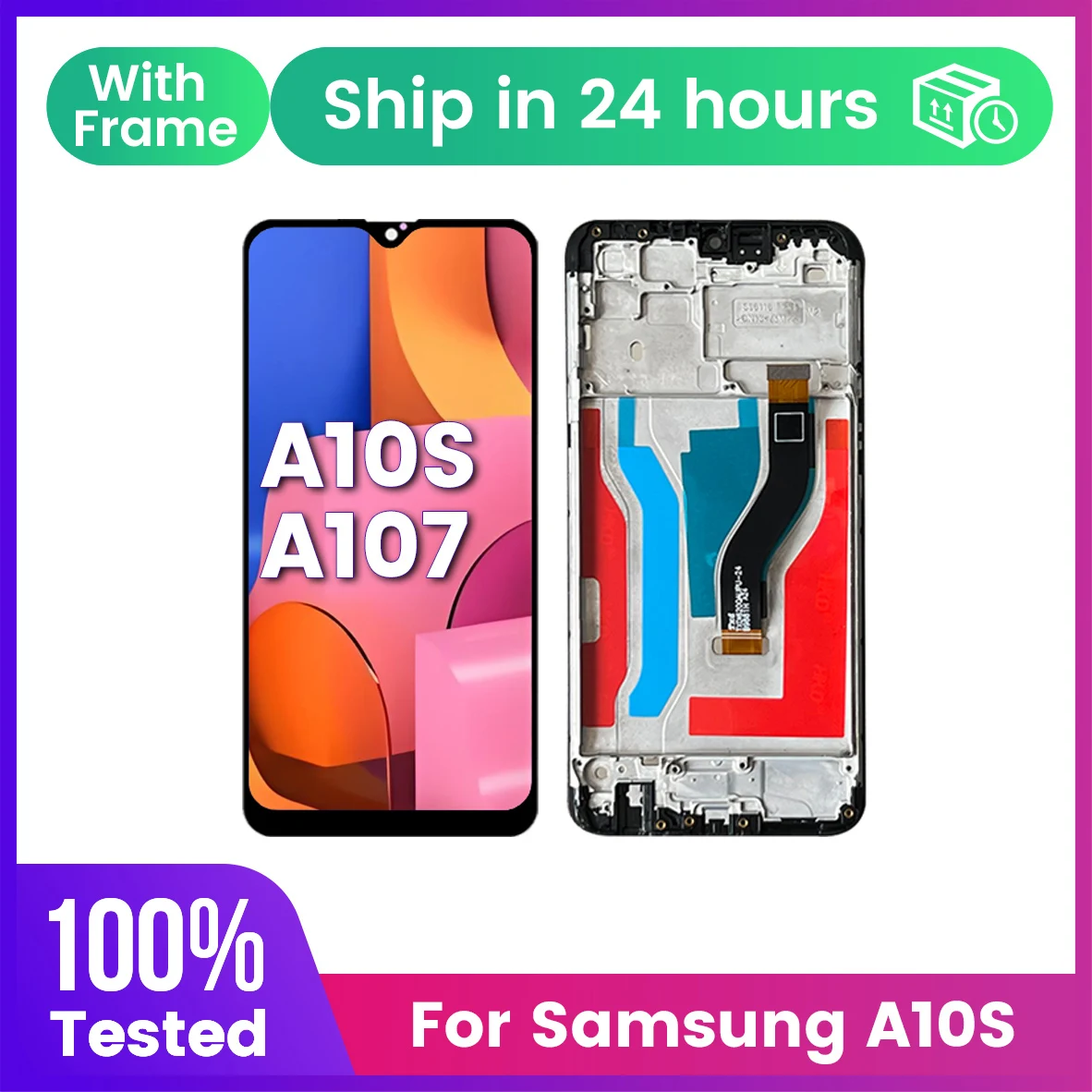 GEFENSIFor SAMSUNG A10S Pantalla LCD A107/ A107F A107FD A107M LCD Pantalla táctil Digiziter montaje Pantalla con marco LCD