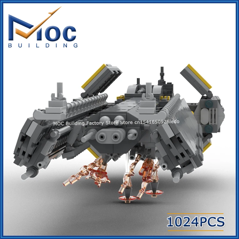 MOC Bausteine Weltraum-Filmserie Super-Kriegsschiff-Modell DIY Zusammenbaubares Kreatives Kampfschiff-Spielzeug Sammlerstück Weihnachtsgeschenke