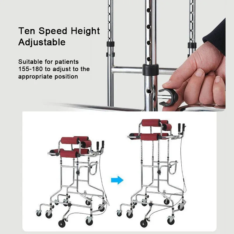 

Wholesale 6 8 Wheels Stroke Patients Mobility Rehabilitation Gait Training Walking Aid for Elderly Disabled with Brake manufactu