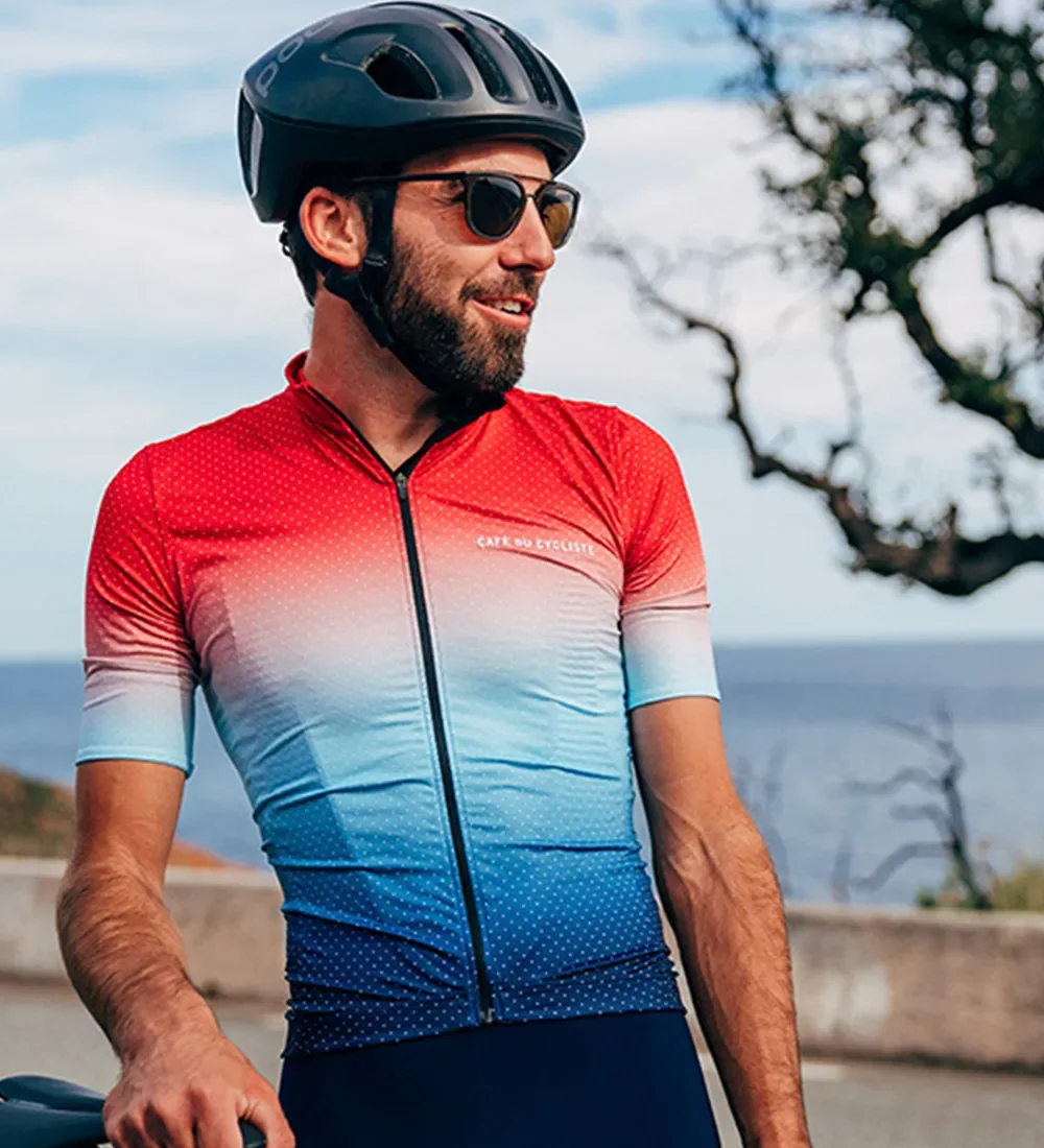 Cafe Du Cycliste Men Short Sleeve Jersey Team Summer Cycling Shirts Breathable Outdoor Sports Cycles Quick Dry Ciclismo Maillot