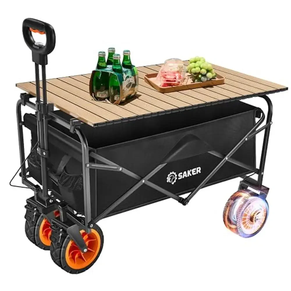 

Collapsible Electric Wagon Utility Cart with 300lbs Capacity and 20,000ft Mileage