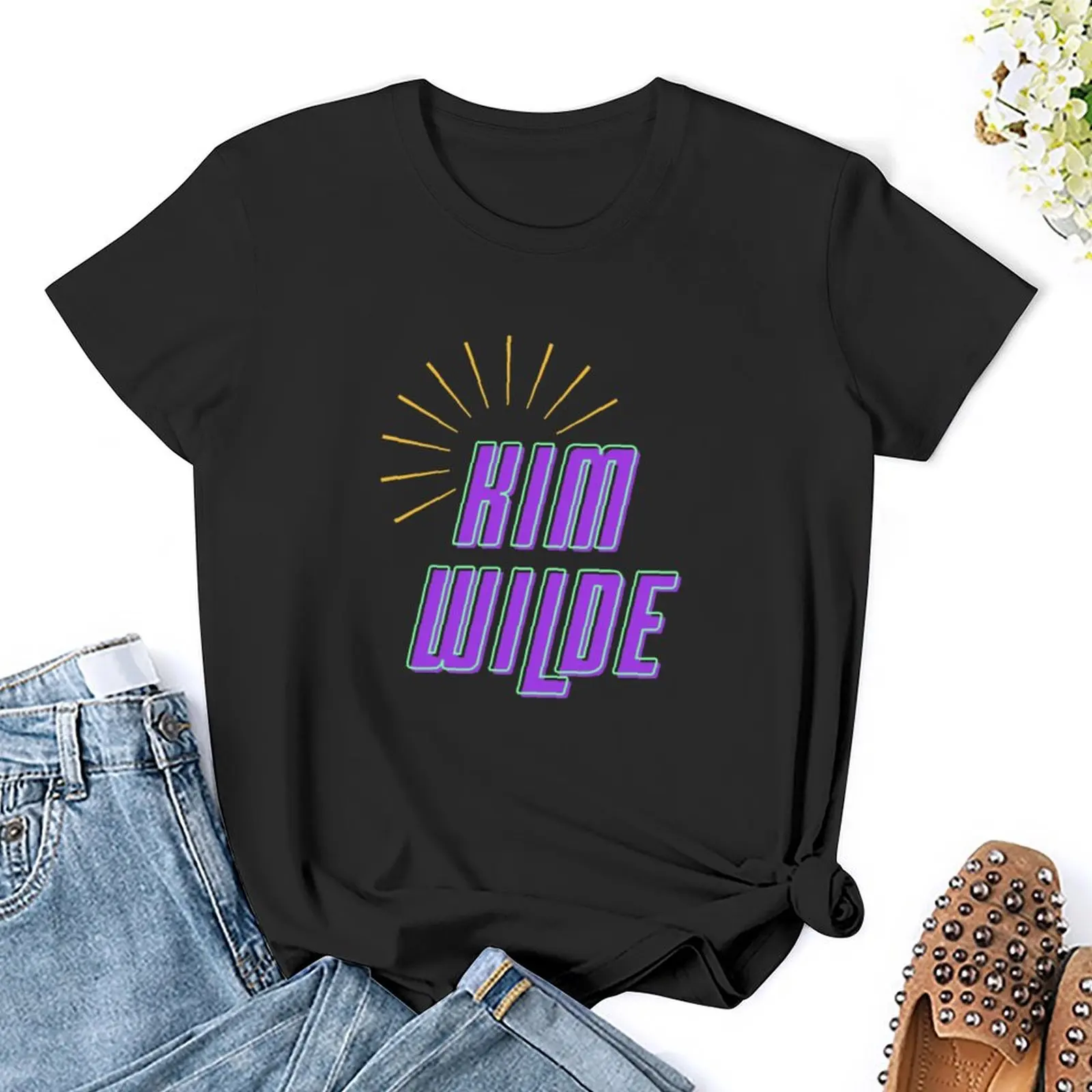 Kim Wilde-camiseta anime animal estampada para mulheres, tops bonitos, edição para fãs, moda