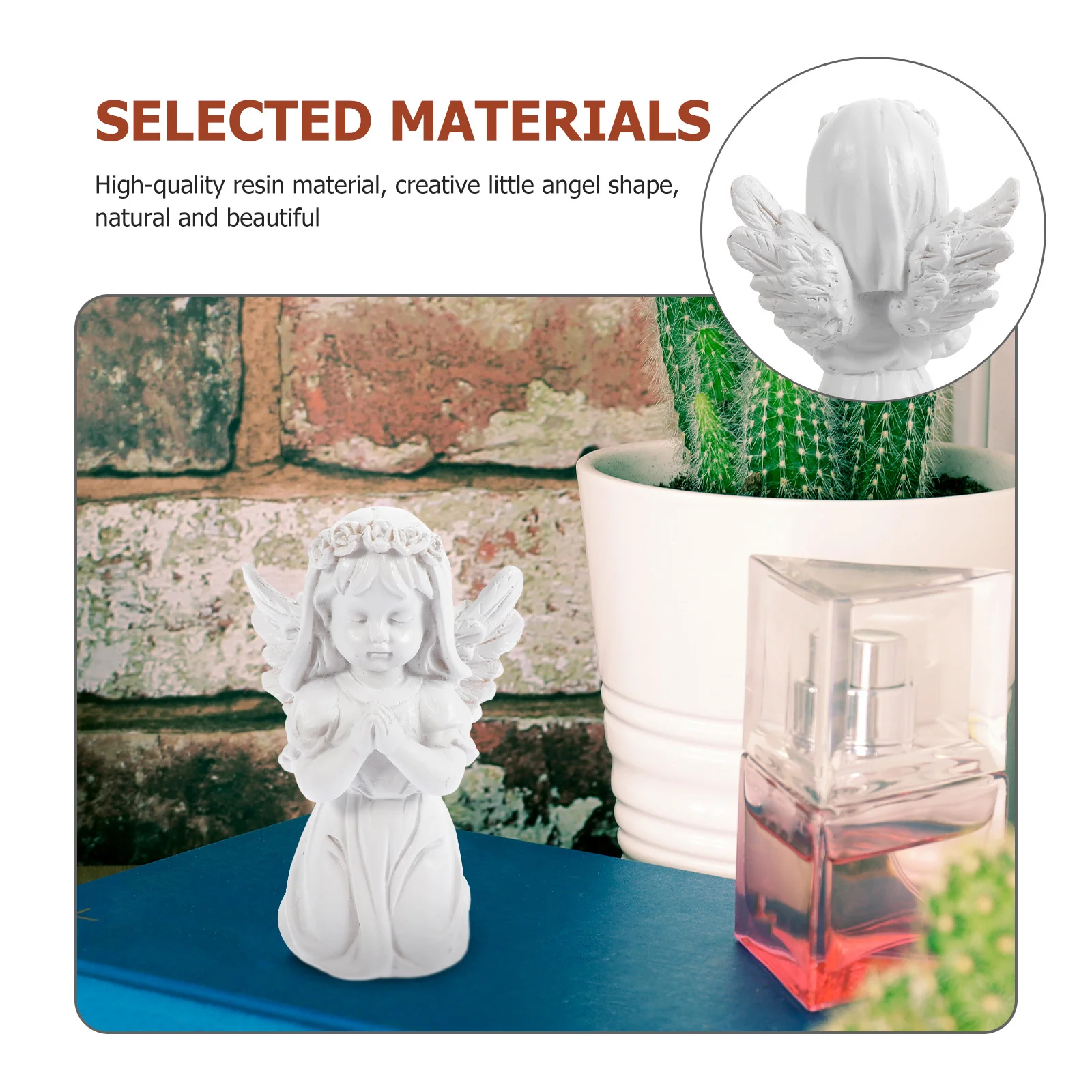 

1Pcs Vintage Resin Blessing Angel Sculpture Child Ornament Home Decor Praying Angel Statue Resin Crafts Cherub Figurine