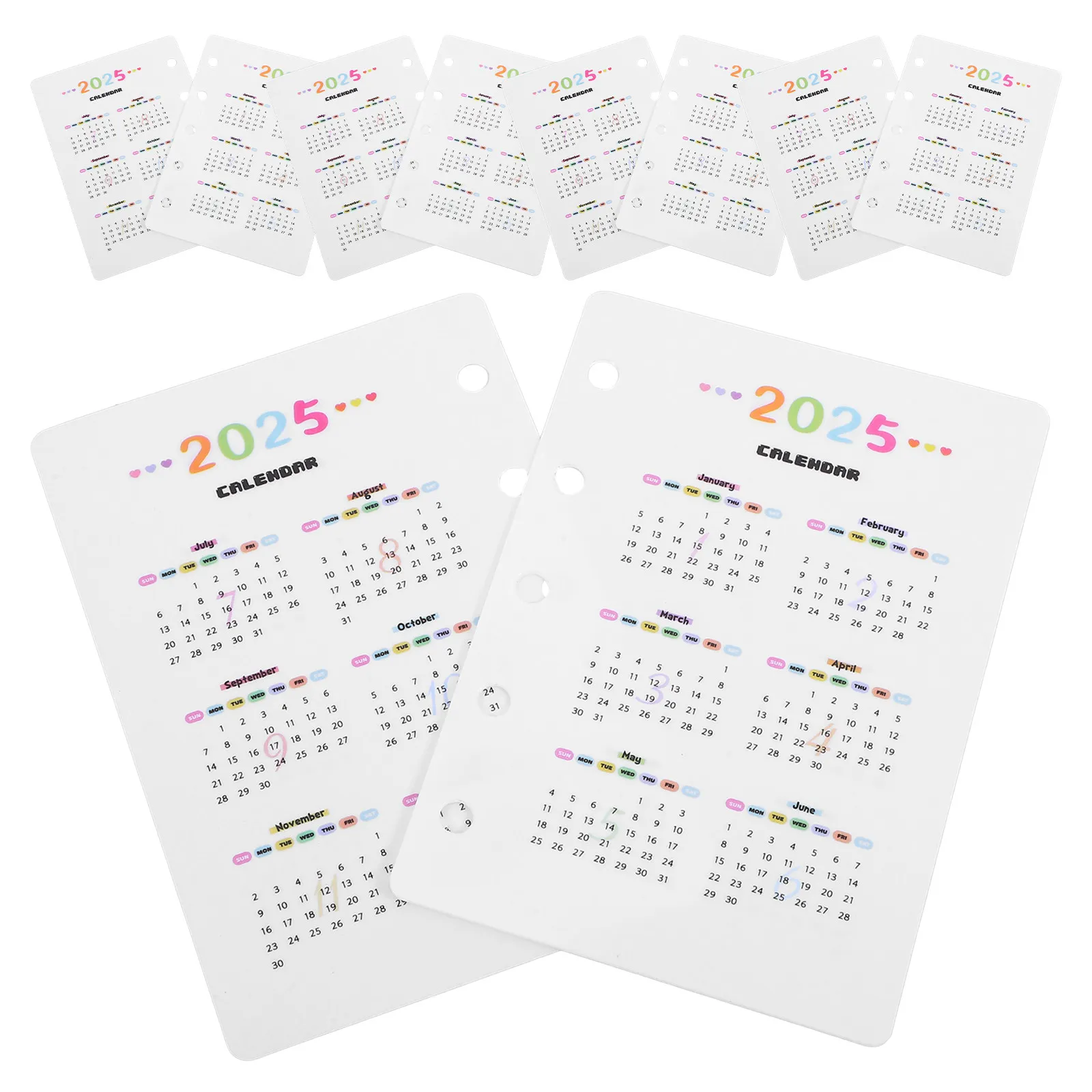 

10Pcs Daily Planner Calendar Separator Loose-Leaf Divider Removable Index Pages Refillable Organizer Inserts Calendar Binder