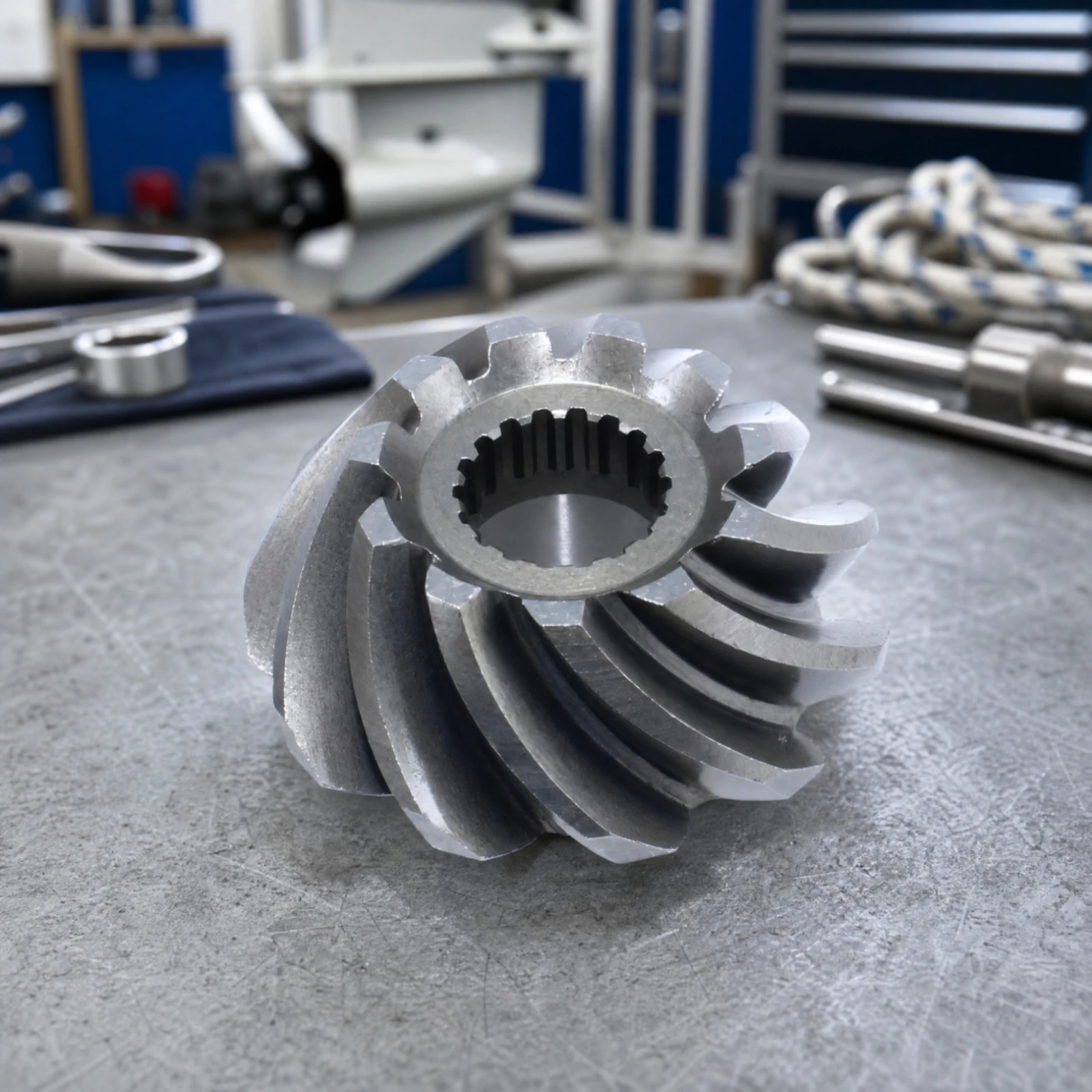 Outboard Motor Pinion Gear for Suzuki 40 HP Lower Unit Gearbox Helical Tooth Steel Drive Shaft Component