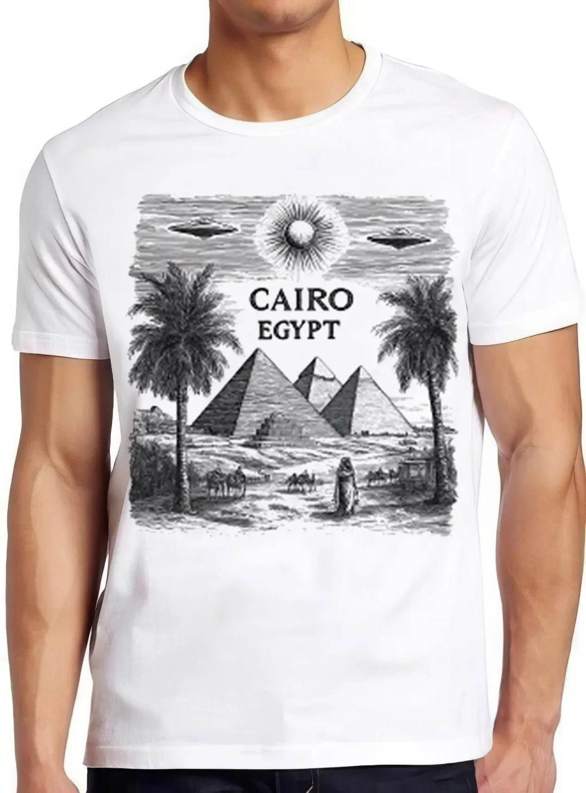 Cairo Egypt Egyptian Pyramids UFO Mummy Sphinx Souvenir Funny Gift T Shirt 2330