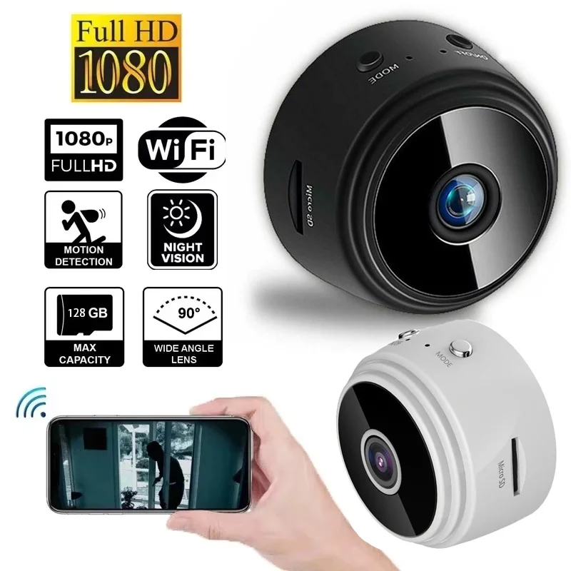 كاميرا واي فاي صغيرة كاميرا مراقبة لاسلكية مسجل حماية الصوت كاميرا مراقبة الأمن المنزل الذكي للرضع والحيوانات الأليفة #1