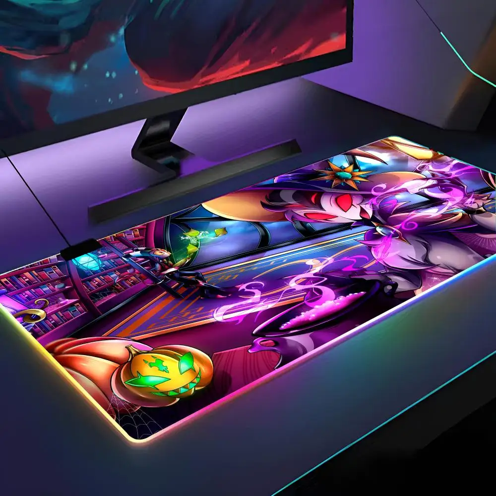 

Anime H-Helluva Boss Mouse Pad RGB Backlit Mouse Pad Laptop Mouse Pad Laptop Gamer Computer Desk Gaming Accessories