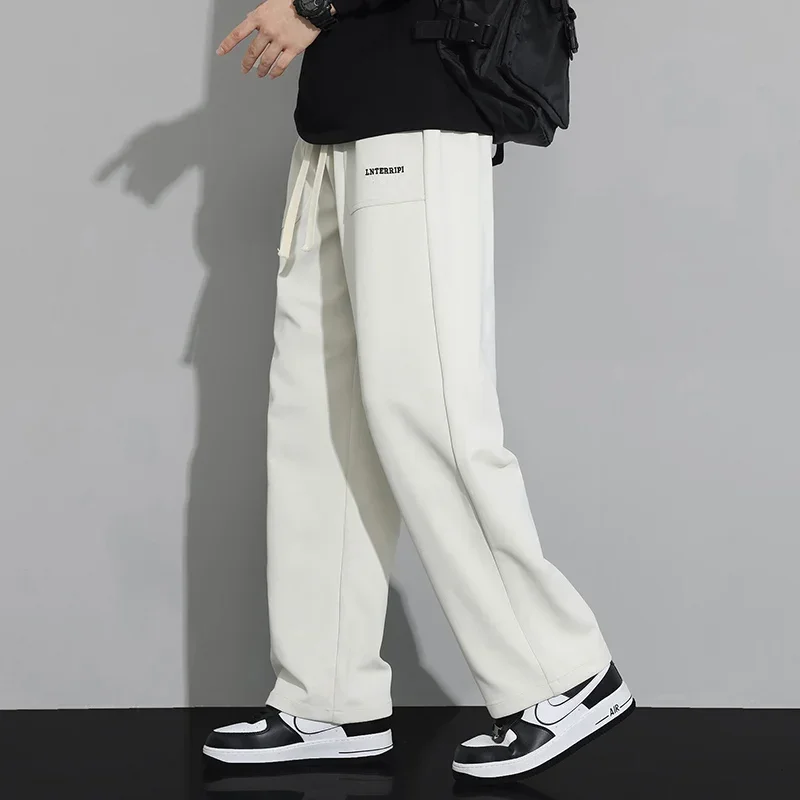 

Autumn New Sweatpants Men Baggy Joggers Letter Embroidery Neutral Quality Fabric Loose Outdoor Trousers Fitness Jogging Pants