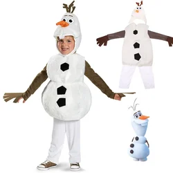 70-125CM Children Olaf Cosplay Costume Kids Frozen Cartoon Figures Halloween Party Stage Cosplay Christmas Snowman Cos Clothings