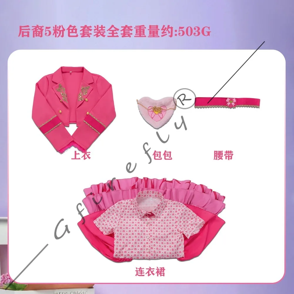 Descendants Princess Pink Cosplay Costume Pink Skirt Outfit Matching Accessories Wig Role‑Play Suit for Halloween Party Stage view 6