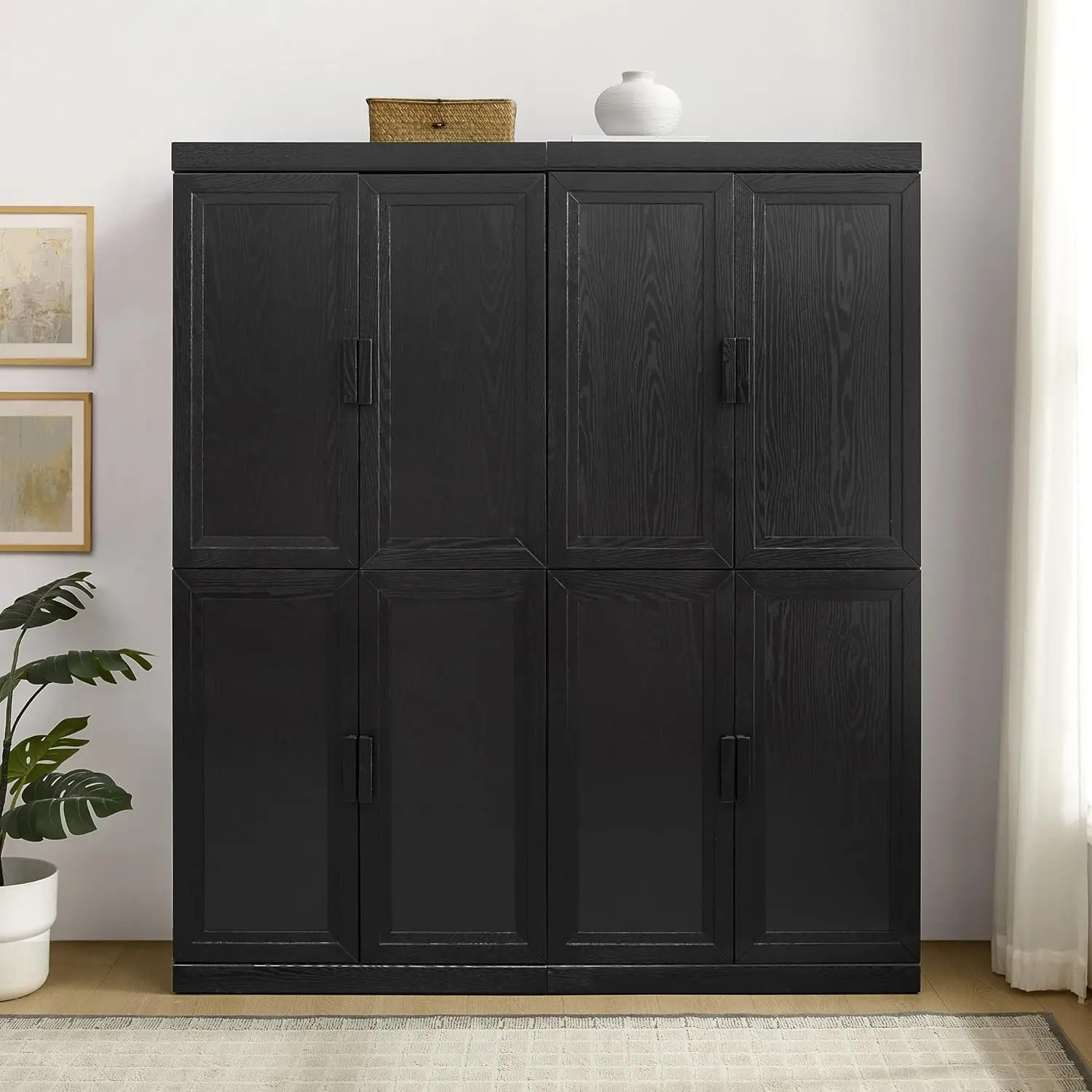 Crosley Furniture Essen 2-Piece Storage Pantry Set, Black