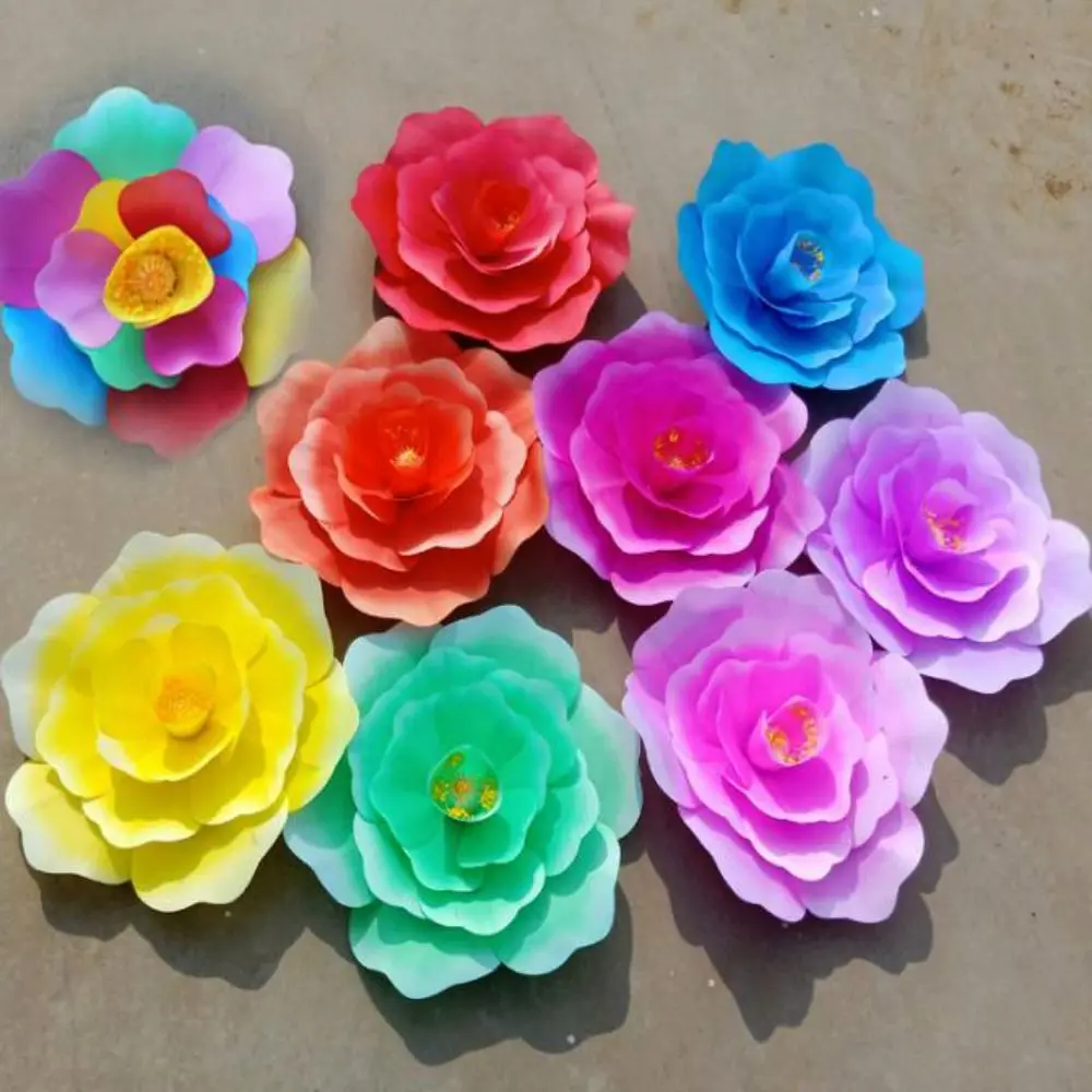 جديد 20/30/40/50 سنتيمتر الفاوانيا زهرة الرقص الدعائم القماش الملونة باليد زهرة الأداء الإبداعي الرياضة تلبية القبول زهرة #3