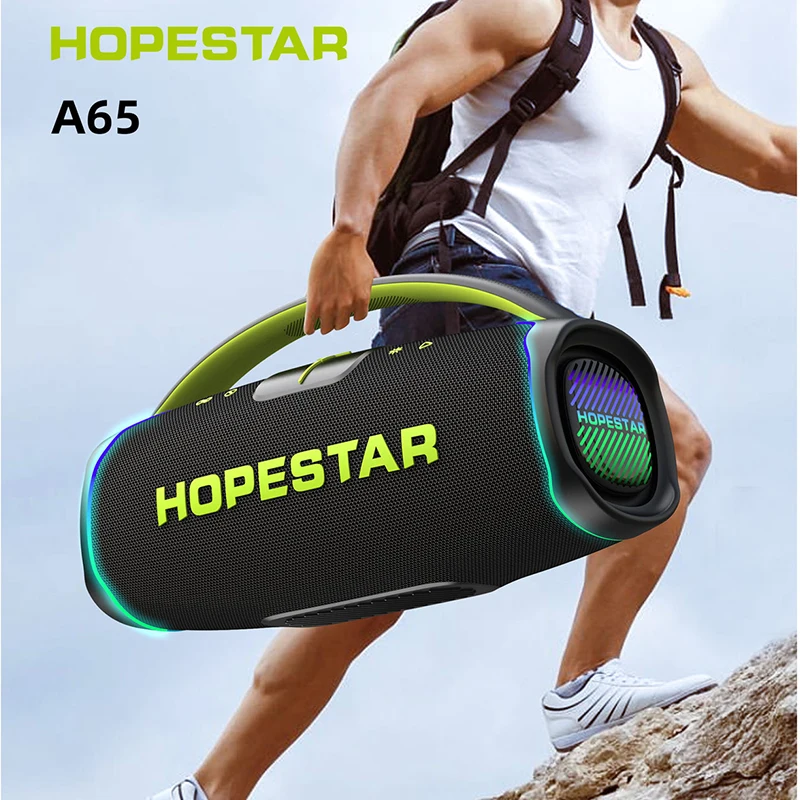HOPESTAR A65 300W RGB LED IPX6 Waterproof Loud Heavy Bass Portable Speaker Tri-band Drivers Outdoor Party Wireless Sound System