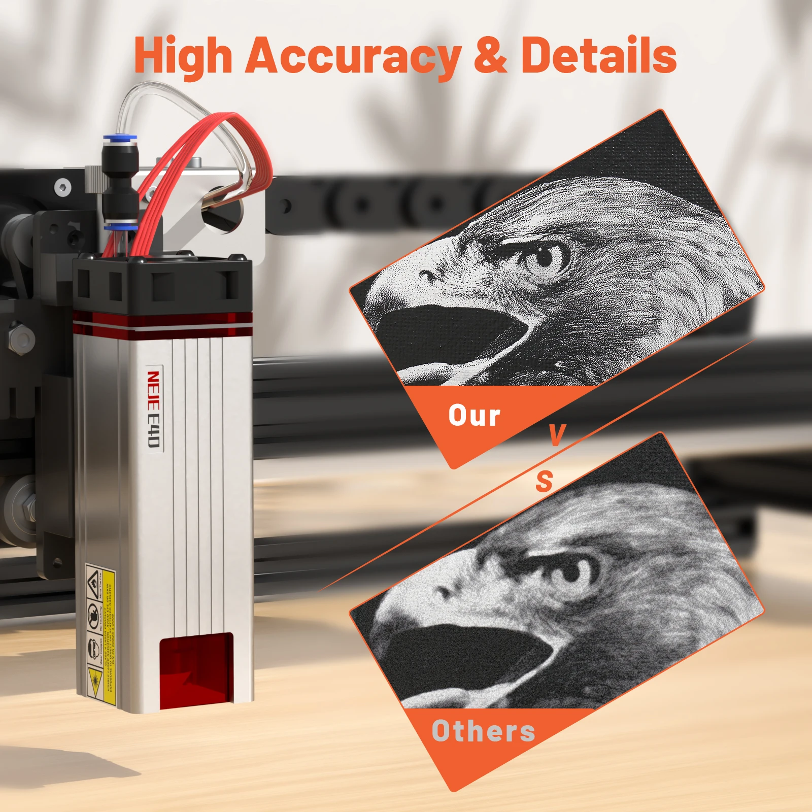 NEJE 3 MAX V2 E40/A40640 80W CNC Laser Engraver Cutter Metal Engraving Printer Wood Etching Tool Lightburn Wireless APP Control