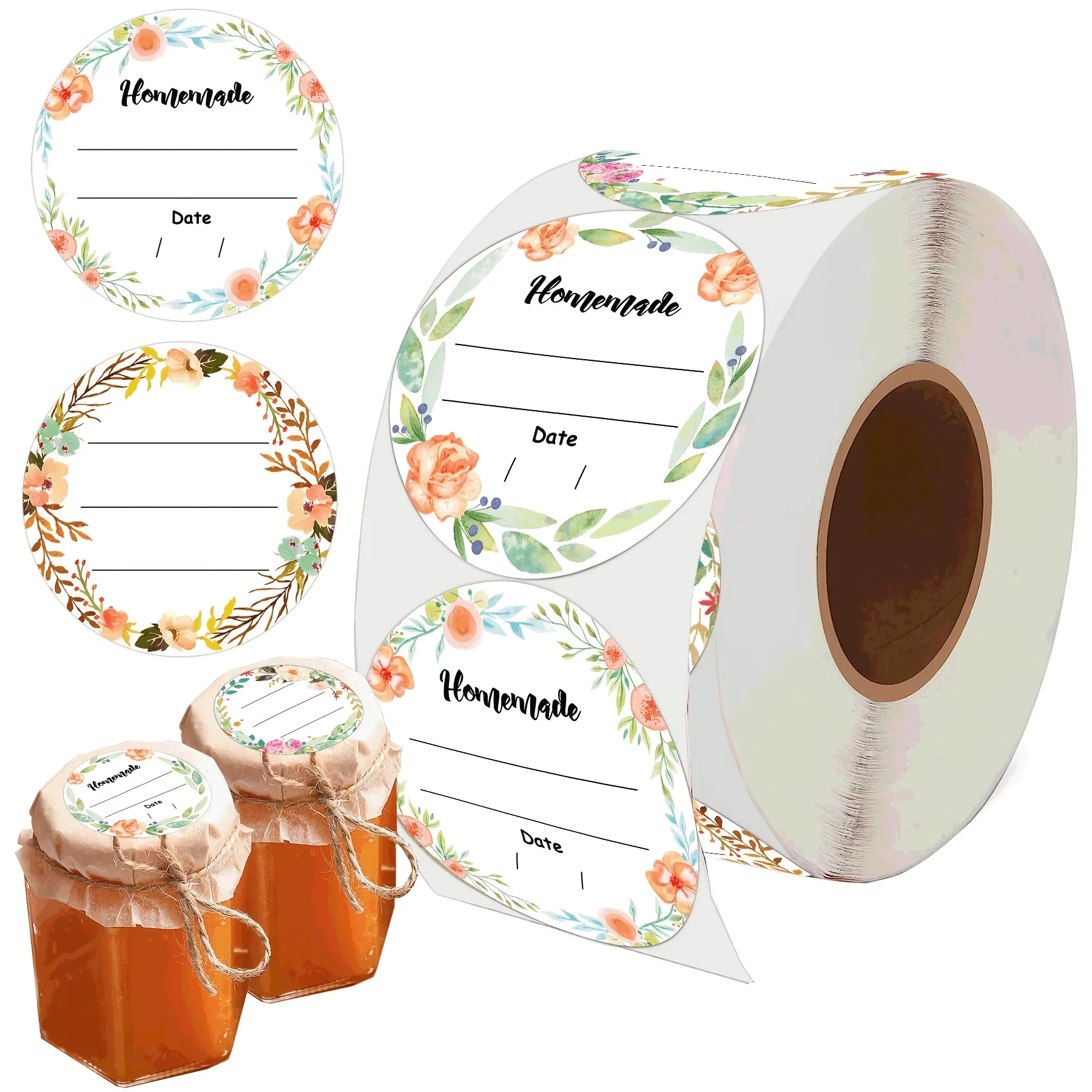 500 etiquetas de enlatado para escribir: pegatinas de tarro de albañil de acuarela vintage de 2" para fechas y contenido | Kit de mermelada, pepinillos y tarros de especias