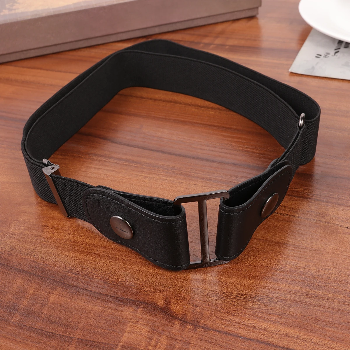 

1pc Stretch Belt For Women Men No Buckle Elastic Waist Belt Premium Durable Fashion Accessory For Jeans Pants Pregnant Black