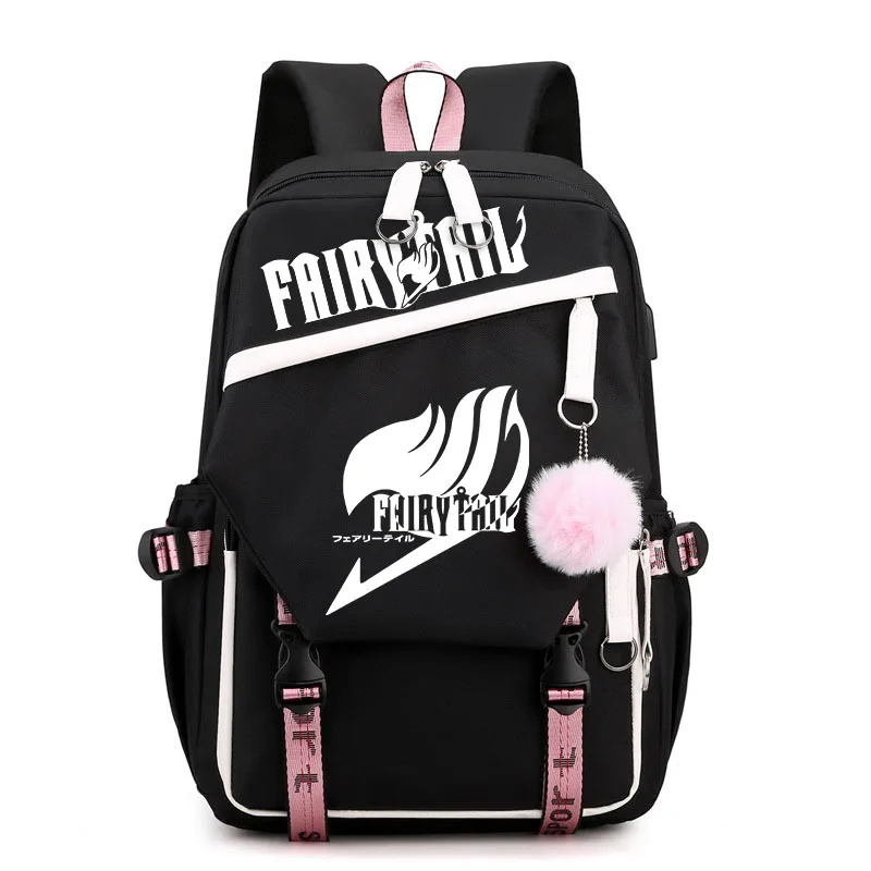 Bolsa de ocio Fairy Tail para niños, mochila de viaje al aire libre, bolsa con estampado de Anime, bolsa escolar para estudiantes adolescentes, bolsa USB