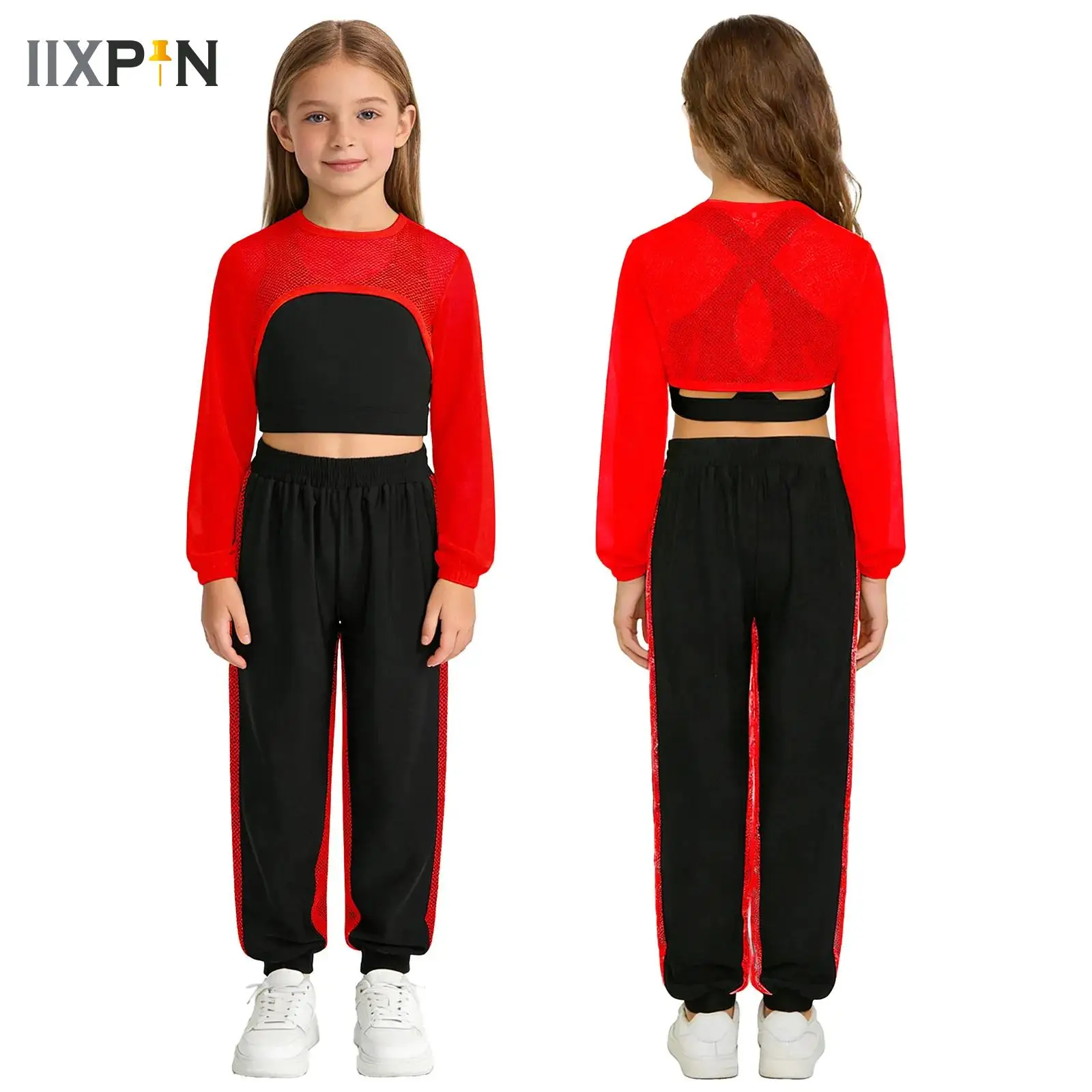 

Girls Hip Hop Fashion Crop Top+Vest+Cargo Pants Children Street Dance Costumes Kids Streetwear Girl Group Jazz Teen Clothes Set