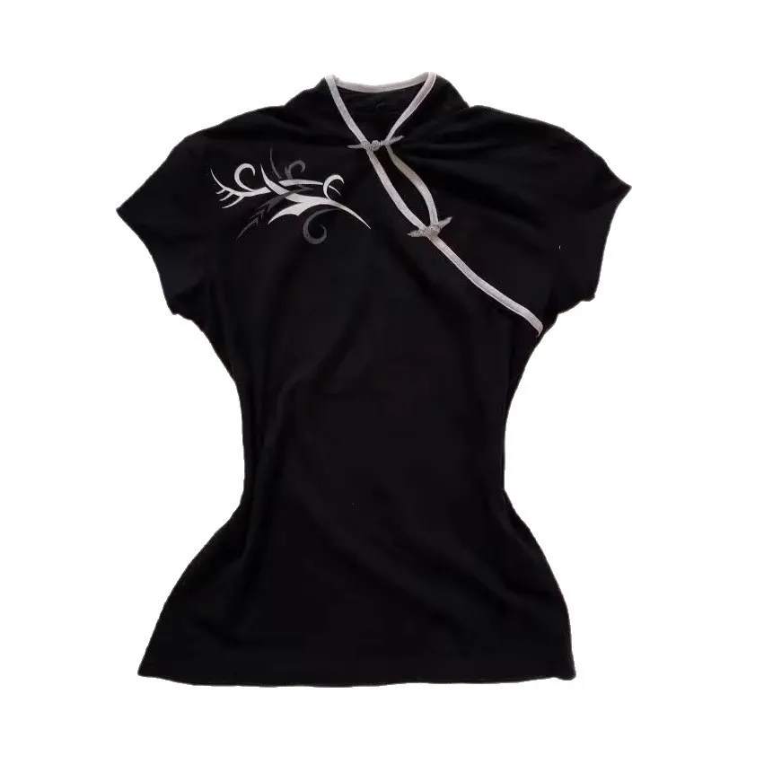 Women's Summer Dresses Sleeveless Slim Fit Mandarin Collar Blouse Solid Color Streetwear Casual Straight Cut Regular Length Top