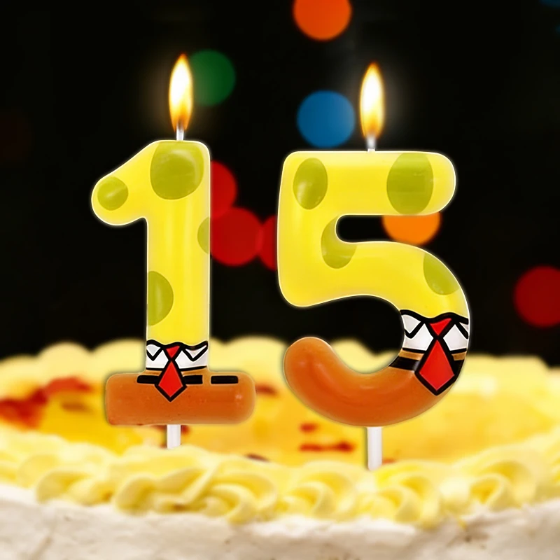 SpongeBob Geburtstagskerze Geburtstagsdekoration Tortenkerzen Party Cartoon Partyzubehör Spielzeug Kuchendekoration