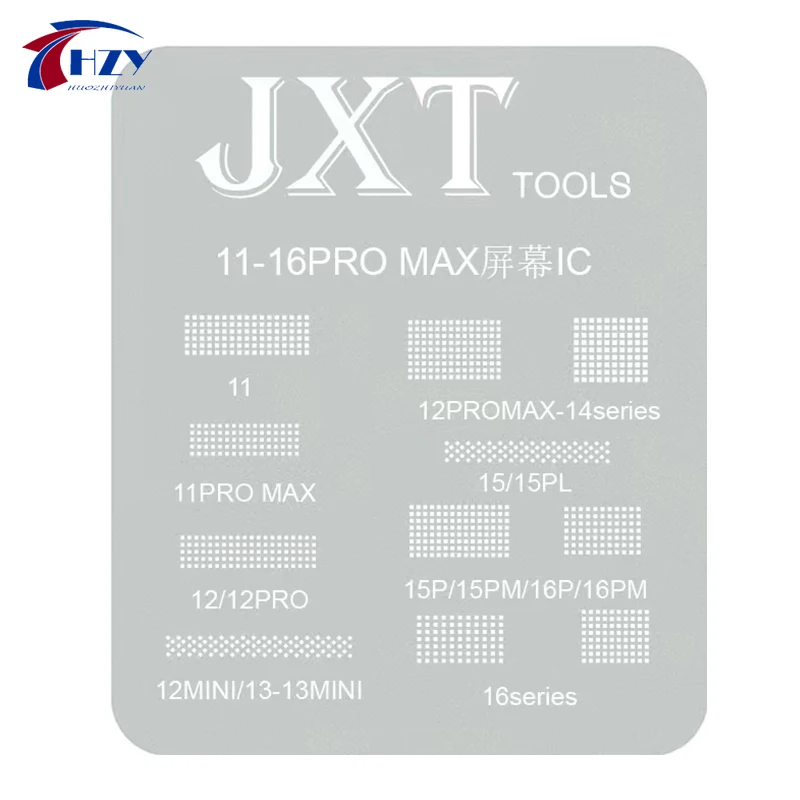 

Универсальный ЖК-дисплей, защита IC, трафареты для реболлинга BGA для iPhone 11, 12, 13, 14, 15, 16 Pro Max, гибкий экран, стальная сетка