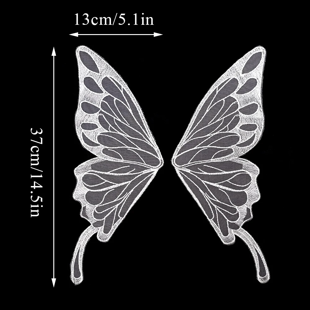 Embroidered Butterfly Wings Tulle Lace Applique Child Butterfly Pattern Back Collar Lace Mesh Bottom Fake Collar Sewing Craft