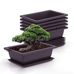 Vaso de flores retangular plástico, viveiro, varanda quadrados panelas, tigela de bonsai, retangular, 1pc